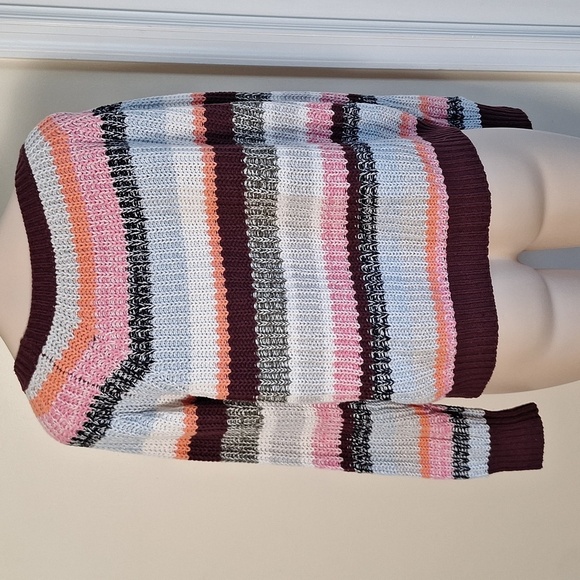 Abercrombie & Fitch Women's Striped Sweater - Pink, Orange, Blue Size XL - Picture 3 of 7